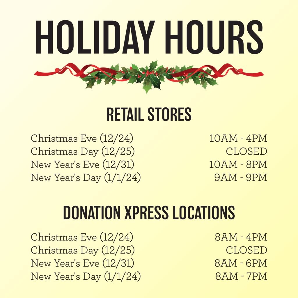 2023 Holiday Hours Goodwill Industries of Central Florida, Inc.