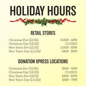 2023 Goodwill Industries of Central FL Retail and Donation Xpress Center Holiday Hours